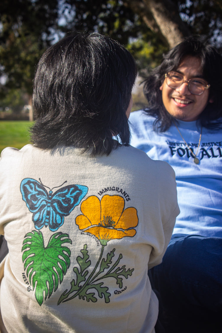 Immigrants Help Us Grow || Unisex Embroidered Crewneck Sweatshirt