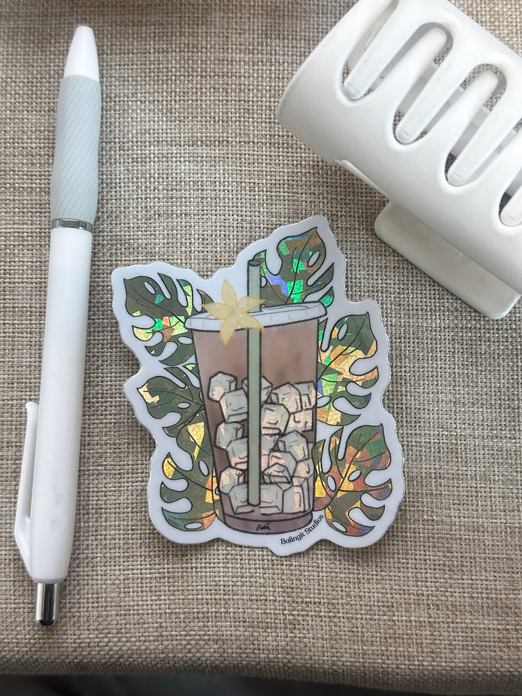 Monstera Latte || Holographic Sticker