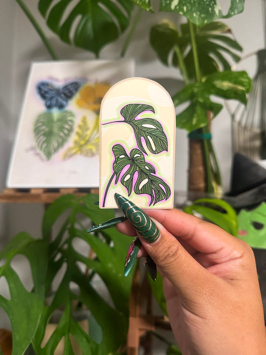 Monstera Aura || Glossy Vinyl Sticker