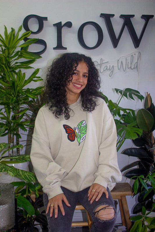 Monsteraposa 🦋 Unisex Embroidered Crewneck Sweatshirt