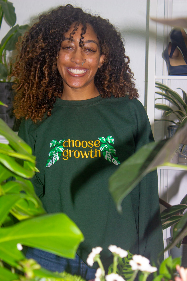 Choose Growth 🌱 Unisex Embroidered Crewneck Sweatshirt