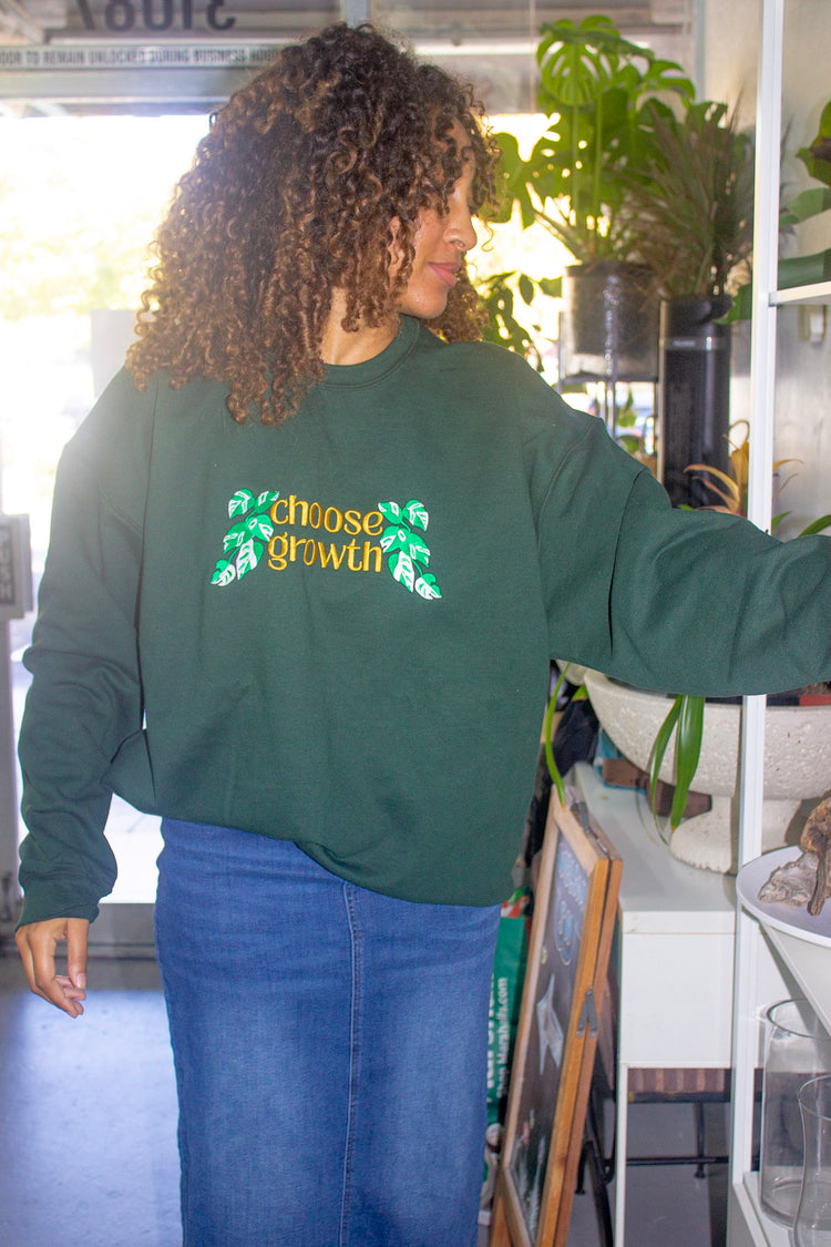 Choose Growth 🌱 Unisex Embroidered Crewneck Sweatshirt